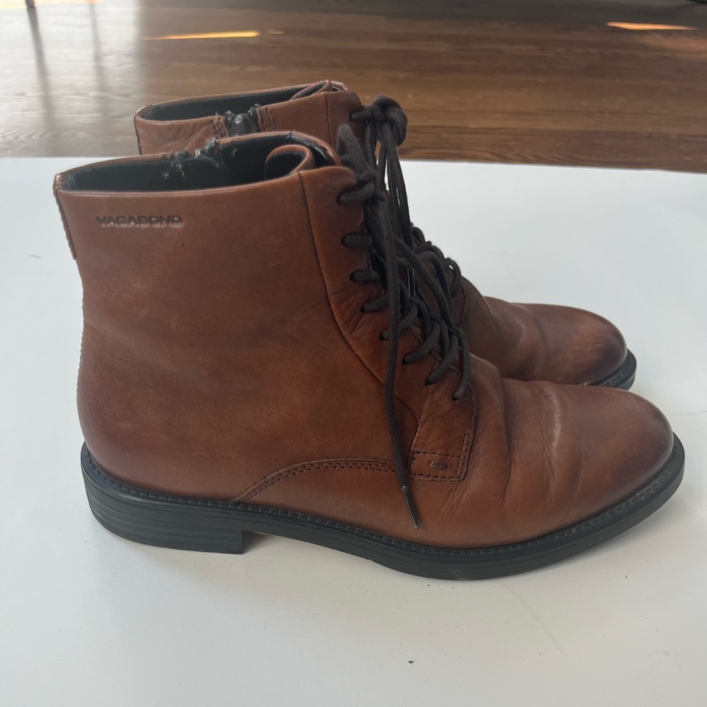 Vagabond leather lace-up boots